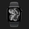 Apple Watch Series 11 GPS, 46mm Jet Black Aluminum Case with Black Sport Band (S/M) (MEUW4)