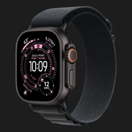 Apple Watch Ultra 3 GPS + LTE, 49mm Black Titanium Case with Black Alpine Loop - Medium (MF0V4)