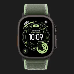 Apple Watch Ultra 3 GPS + LTE, 49mm Black Titanium Case with Green/Neon Trail Loop - S/M (Ultra)