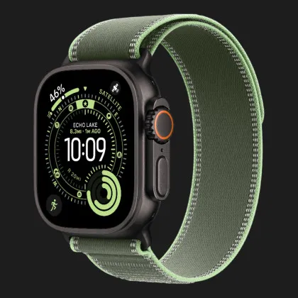Apple Watch Ultra 3 GPS + LTE, 49mm Black Titanium Case with Green/Neon Trail Loop - S/M