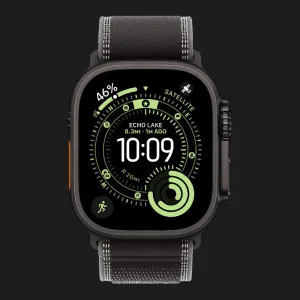 Apple Watch Ultra 3 GPS + LTE, 49mm Black Titanium Case with Black/Charcoal Trail Loop - S/M (MF1D4) (Ultra)