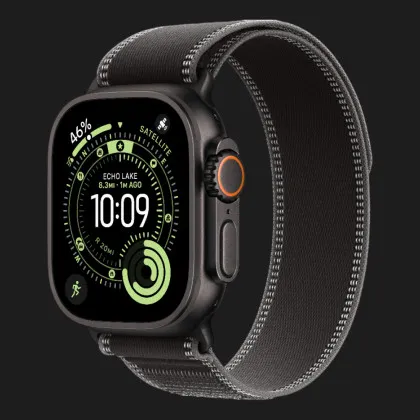 Apple Watch Ultra 3 GPS + LTE, 49mm Black Titanium Case with Black/Charcoal Trail Loop - S/M (MF1D4)