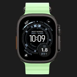 Apple Watch Ultra 3 GPS + LTE, 49mm Black Titanium Case with Neon Green Ocean Band (Ultra)