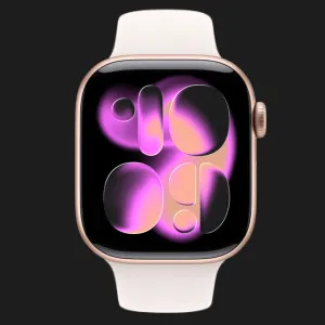 Apple Watch Series 11 GPS + LTE, 46mm Rose Gold Aluminium Case with Light Blush Sport Band (S/M) (MFCG4)