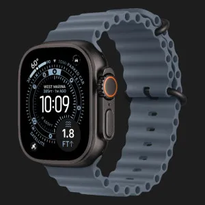 Apple Watch Ultra 3 GPS + LTE, 49mm Black Titanium Case with Anchor Blue Ocean Band (Ultra)
