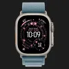 Apple Watch Ultra 3 GPS + LTE, 49mm Natural Titanium Case with Light Blue Alpine Loop - Medium (MEWM4)