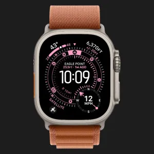 Apple Watch Ultra 3 GPS + LTE, 49mm Natural Titanium Case with Terra Cotta Alpine Loop - Medium (Ultra)