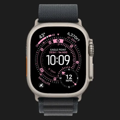 Apple Watch Ultra 3 GPS + LTE, 49mm Natural Titanium Case with Black Alpine Loop - Small (Ultra)