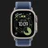 Apple Watch Ultra 3 GPS + LTE, 49mm Natural Titanium Case with Blue/Bright Blue Trail Loop - S/M (MEWR4)