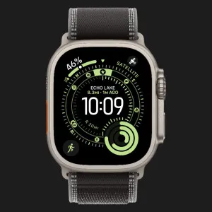 Apple Watch Ultra 3 GPS + LTE, 49mm Natural Titanium Case with Black/Charcoal Trail Loop - S/M (Ultra)