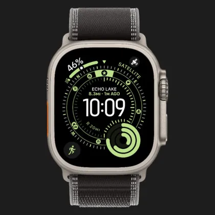 Apple Watch Ultra 3 GPS + LTE, 49mm Natural Titanium Case with Black/Charcoal Trail Loop - S/M (Ultra)