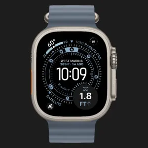 Apple Watch Ultra 3 GPS + LTE, 49mm Natural Titanium Case with Anchor Blue Ocean Band (MEWH4)