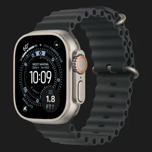 Apple Watch Ultra 3 GPS + LTE, 49mm Natural Titanium Case with Black Ocean Band (Ultra)