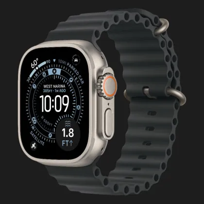Apple Watch Ultra 3 GPS + LTE, 49mm Natural Titanium Case with Black Ocean Band (Ultra)
