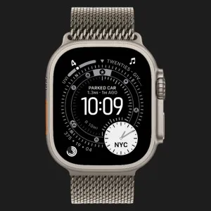Apple Watch Ultra 3 GPS + LTE, 49mm Natural Titanium Case with Natural Titanium Milanese Loop - Large (MF0E4) (Ultra)