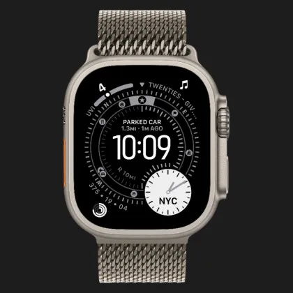 Apple Watch Ultra 3 GPS + LTE, 49mm Natural Titanium Case with Natural Titanium Milanese Loop - Medium (MEWY4)
