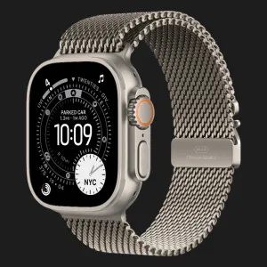 Apple Watch Ultra 3 GPS + LTE, 49mm Natural Titanium Case with Natural Titanium Milanese Loop - Large (MF0E4) (Ultra)