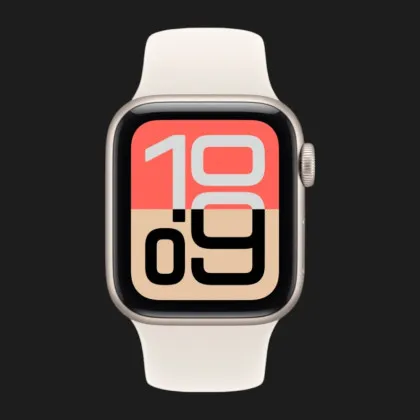 Apple Watch SE 3 GPS, 40mm Starlight Aluminum Case with Starlight Sport Band (S/M) (MEH34)