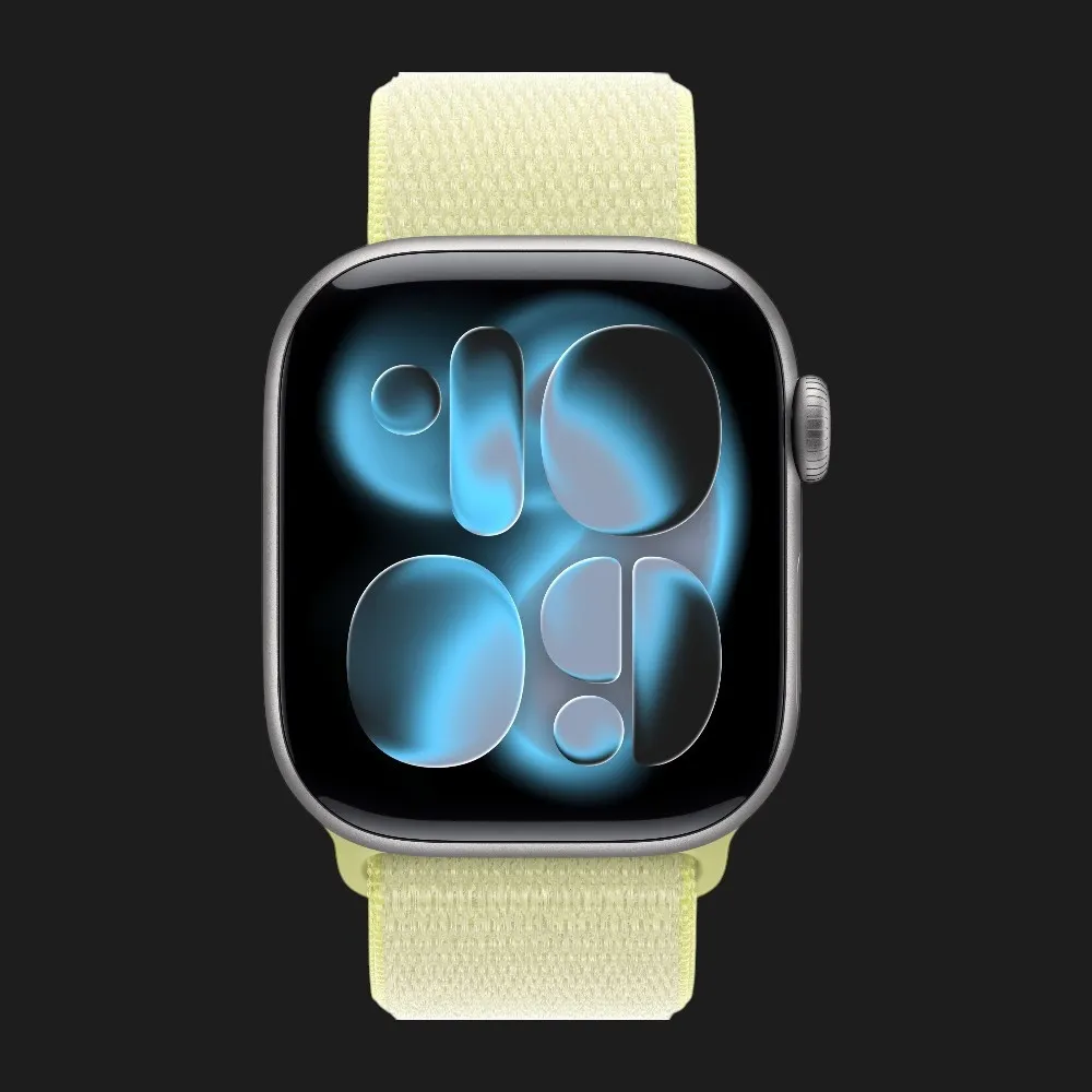 Apple Watch Series 11 GPS, 42mm Space Gray Aluminum Case with Neon Yellow Sport Loop