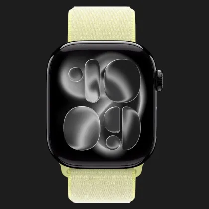 Apple Watch Series 11 GPS, 42mm Jet Black Aluminum Case with Neon Yellow Sport Loop (Ultra)