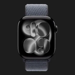 Apple Watch Series 11 GPS, 46mm Jet Black Aluminum Case with Anchor Blue Sport Loop (Ultra)