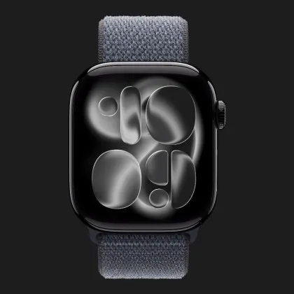 Apple Watch Series 11 GPS, 46mm Jet Black Aluminum Case with Anchor Blue Sport Loop (Ultra)
