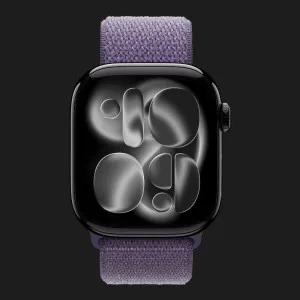 Apple Watch Series 11 GPS, 46mm Jet Black Aluminum Case with Purple Fog Sport Loop (Ultra)