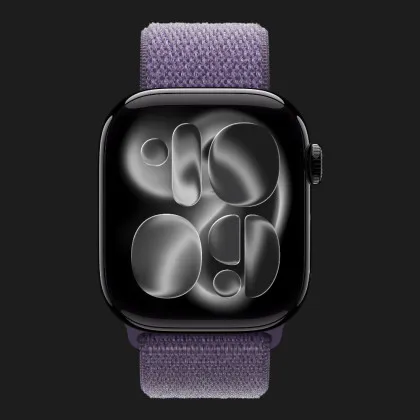 Apple Watch Series 11 GPS, 42mm Jet Black Aluminum Case with Purple Fog Sport Loop (Ultra)