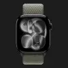 Apple Watch Series 11 GPS, 42mm Jet Black Aluminum Case with Forest Sport Loop