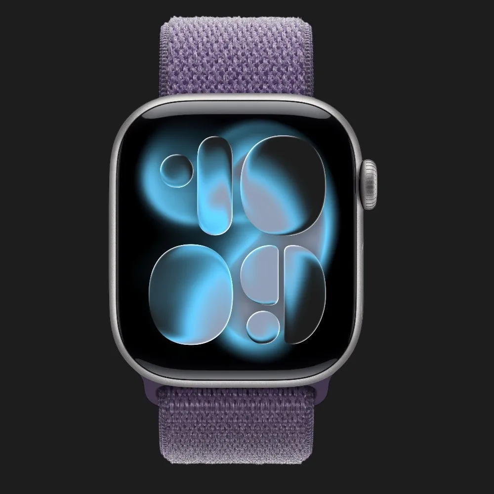 Apple Watch Series 11 GPS, 42mm Space Gray Aluminum Case with Purple Fog Sport Loop