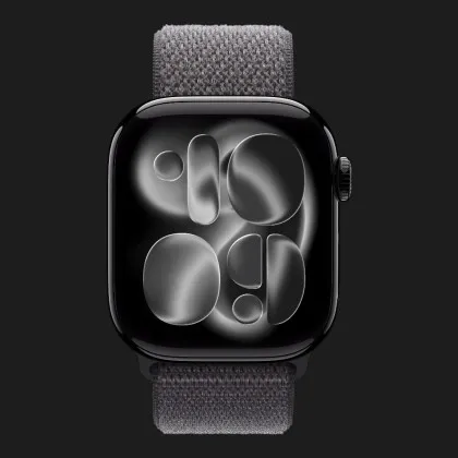 Apple Watch Series 11 GPS, 42mm Jet Black Aluminum Case with Dark Gray Sport Loop (Ultra)