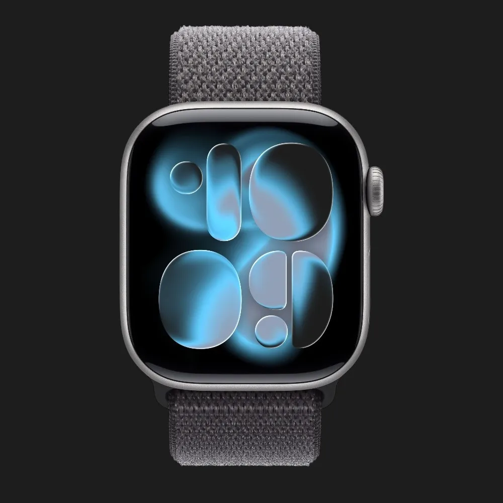 Apple Watch Series 11 GPS, 42mm Space Gray Aluminum Case with Dark Gray Sport Loop