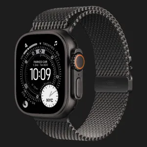 Apple Watch Ultra 3 GPS + LTE, 49mm Black Titanium Case with Black Titanium Milanese Loop - Small (MF1N4) (Ultra)