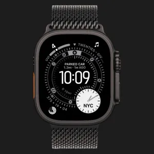 Apple Watch Ultra 3 GPS + LTE, 49mm Black Titanium Case with Black Titanium Milanese Loop - Medium (MF1Q4) (Ultra)