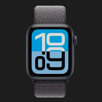 Apple Watch SE 3 GPS, 40mm Midnight Aluminum Case with Dark Gray Sport Loop