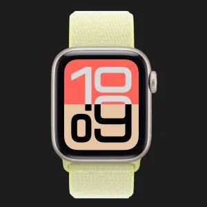 Apple Watch SE 3 GPS, 44mm Starlight Aluminum Case with Neon Yellow Sport Loop (Ultra)
