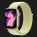 Apple Watch Series 11 GPS, 42mm Rose Gold Aluminum Case with Neon Yellow Sport Loop