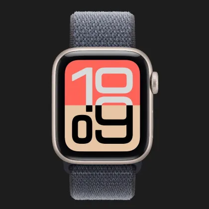 Apple Watch SE 3 GPS, 44mm Starlight Aluminum Case with Anchor Blue Sport Loop (Ultra)