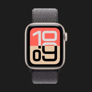 Apple Watch SE 3 GPS, 40mm Starlight Aluminum Case with Dark Gray Sport Loop (Ultra)