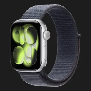 Apple Watch Series 11 GPS, 46mm Silver Aluminum Case with Anchor Blue Sport Loop (Ultra)