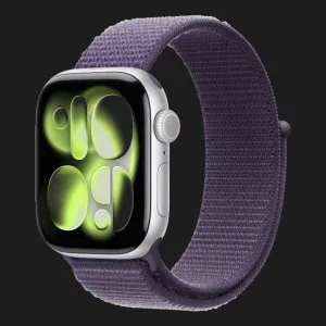 Apple Watch Series 11 GPS, 46mm Silver Aluminum Case with Purple Fog Sport Loop (Ultra)