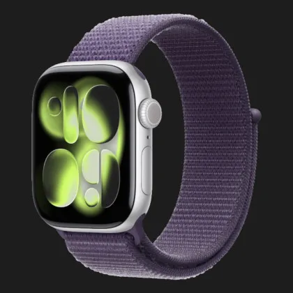 Apple Watch Series 11 GPS, 46mm Silver Aluminum Case with Purple Fog Sport Loop (Ultra)