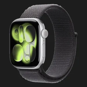 Apple Watch Series 11 GPS, 42mm Silver Aluminum Case with Dark Gray Sport Loop (Ultra)