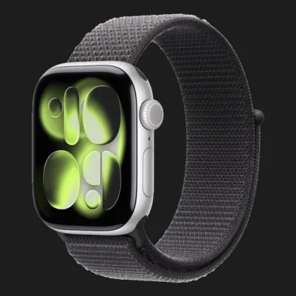 Apple Watch Series 11 GPS, 42mm Silver Aluminum Case with Dark Gray Sport Loop (Ultra)