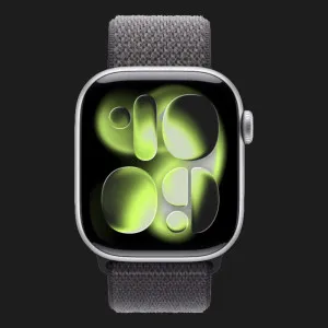 Apple Watch Series 11 GPS, 42mm Silver Aluminum Case with Dark Gray Sport Loop (Ultra)
