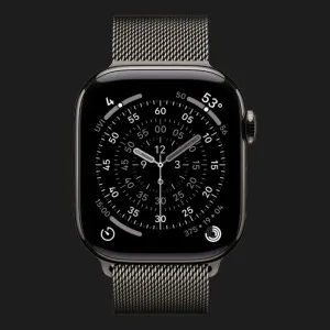 Apple Watch Series 11 GPS, 42mm Slate Titanium Case with Slate Milanese Loop (MF8U4)
