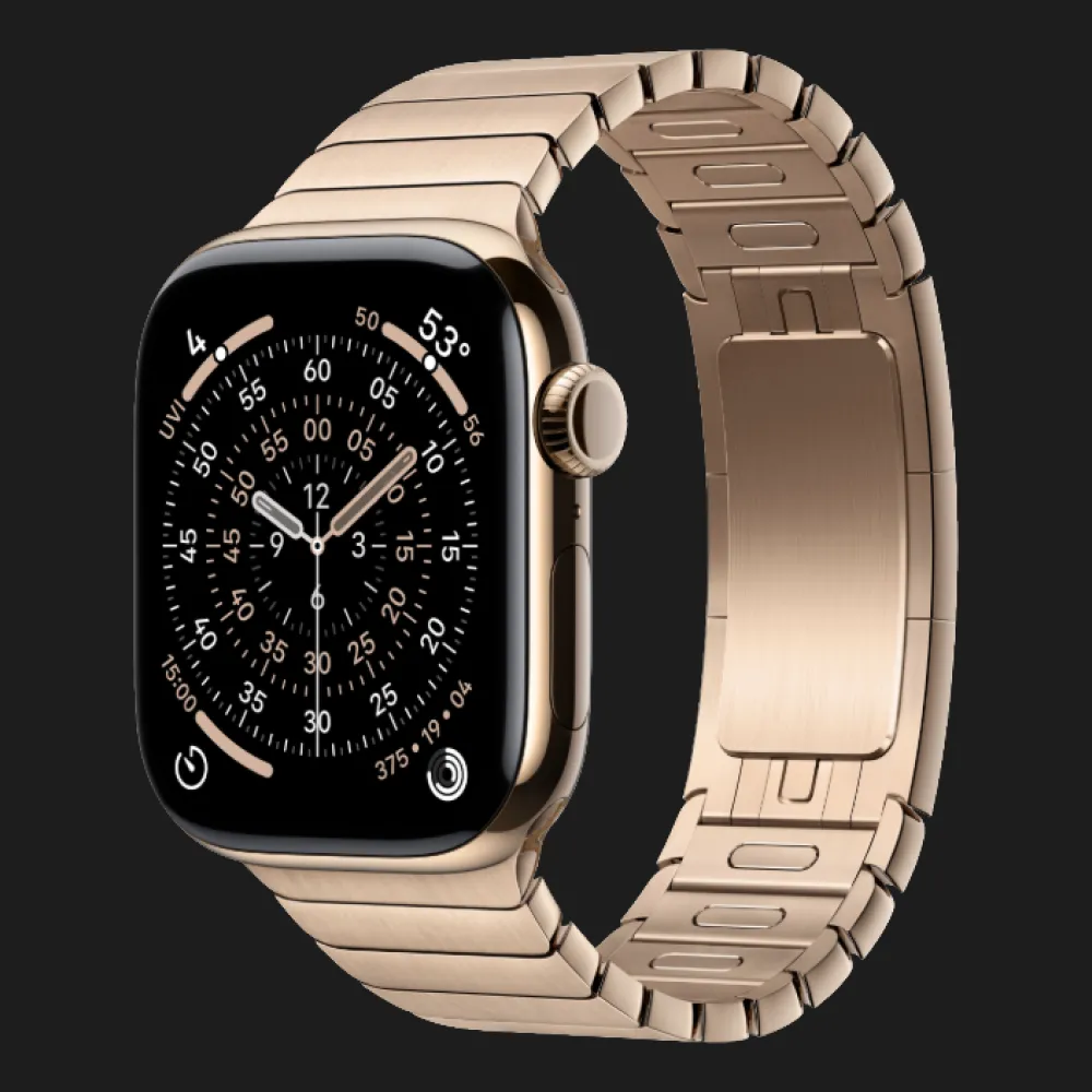 Apple Watch Series 11 GPS, 42mm Gold Titanium Case with Gold Link Bracelet