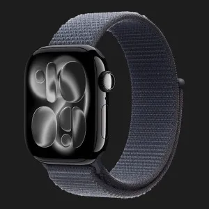 Apple Watch Series 11 GPS, 46mm Jet Black Aluminum Case with Anchor Blue Sport Loop (Ultra)