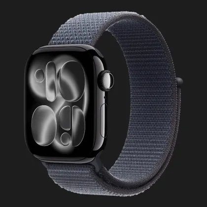 Apple Watch Series 11 GPS, 46mm Jet Black Aluminum Case with Anchor Blue Sport Loop (Ultra)