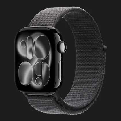 Apple Watch Series 11 GPS, 46mm Jet Black Aluminum Case with Dark Gray Sport Loop (Ultra)